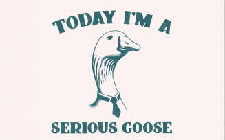 Serious Goose PNG, Silly Goose, Funny Silly Goose, Cute Goose Graphic, Goose PNG, Sarcastic Tie
