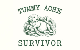 Tummy Ache Survivor PNG, Cute Bunny Puppy, Tummy Ache png, Funny Golden Design, Cute Dog Clip Art,