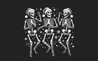 Dancing Skeleton Christmas PNG, Christmas Skeleton Dance, Santa Skeleton PNG, Funny Christmas PNG,