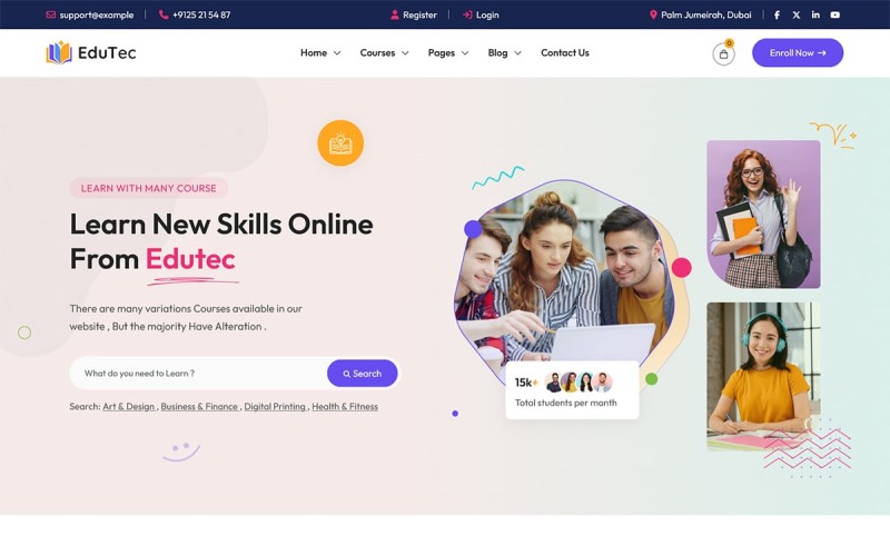 Edutec - Online Course LMS Education WordPress Theme
