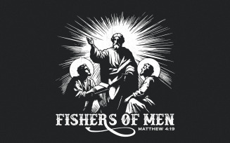 Fishers of Men PNG, Retro Christian Sublimation, Vintage Men's Bible Shirt png, Minimal Christian