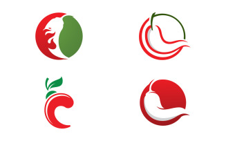 Chili logo vector Spicy food symbol template 14