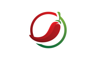 Chili logo vector Spicy food symbol template 6