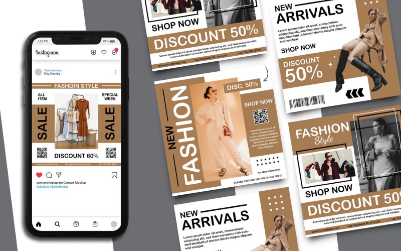 Fashion Sale Instagram Post Template 12 Social Media