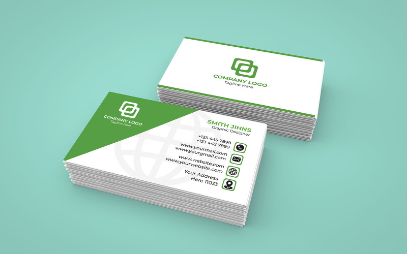 Modern Business Card - ( Green Color card ) Corporate Identity