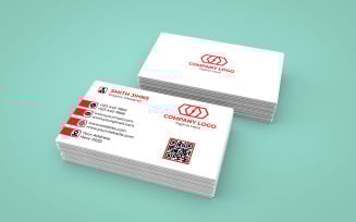 Modern Business Card Template Design - (Red)