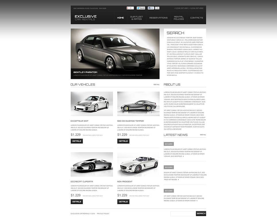 Car Rental Flash CMS Template New Screenshots BIG