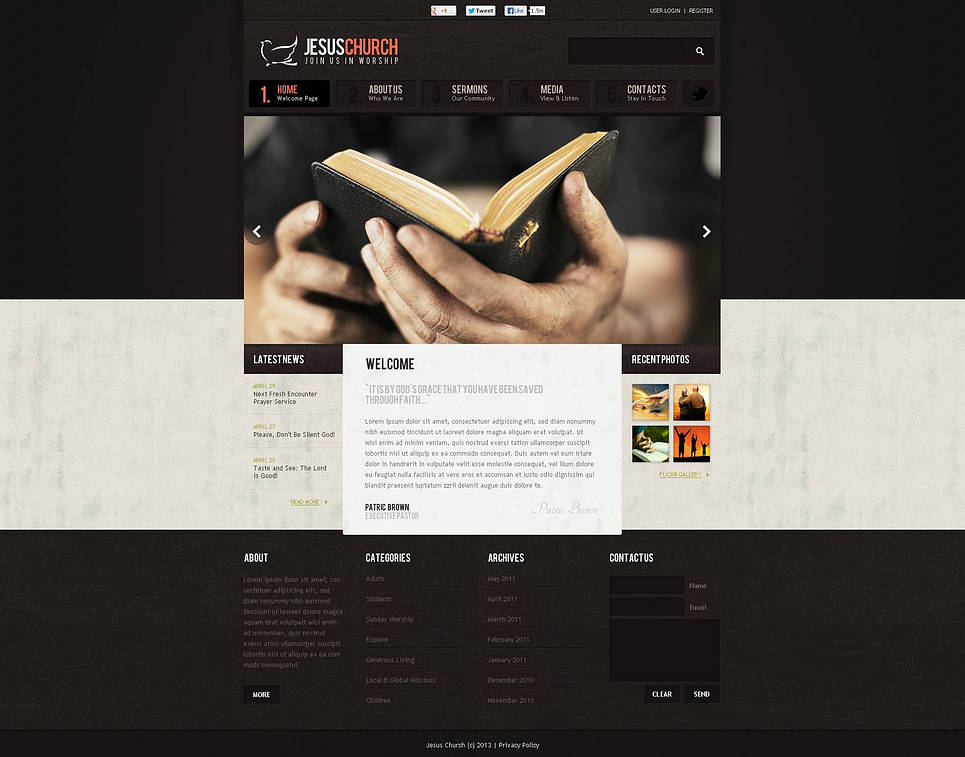 Christian Flash CMS Template New Screenshots BIG