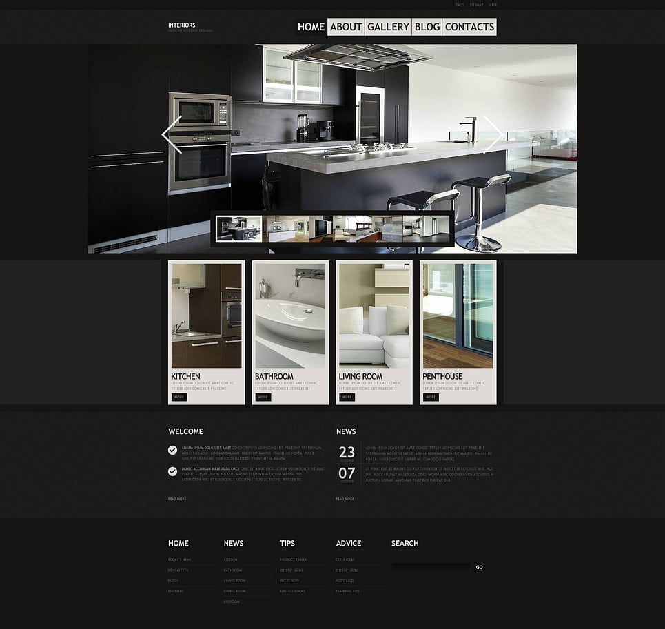 Interior Design Flash CMS Template New Screenshots BIG