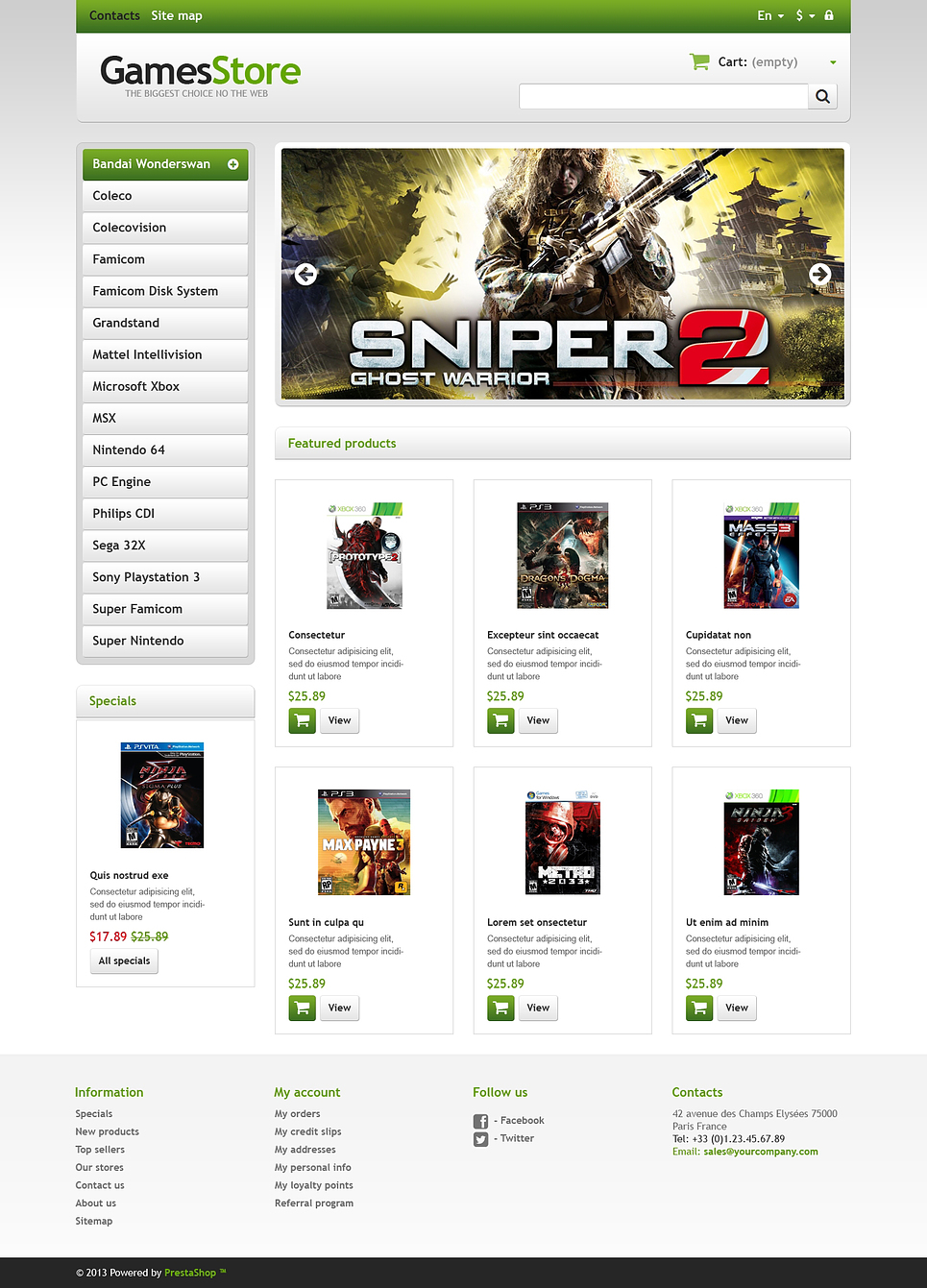 Responsive Games Store PrestaShop Theme New Screenshots BIG