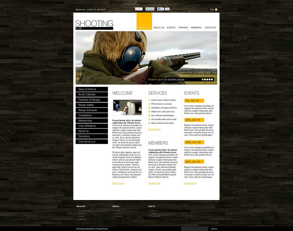 Shooting Flash CMS Template New Screenshots BIG