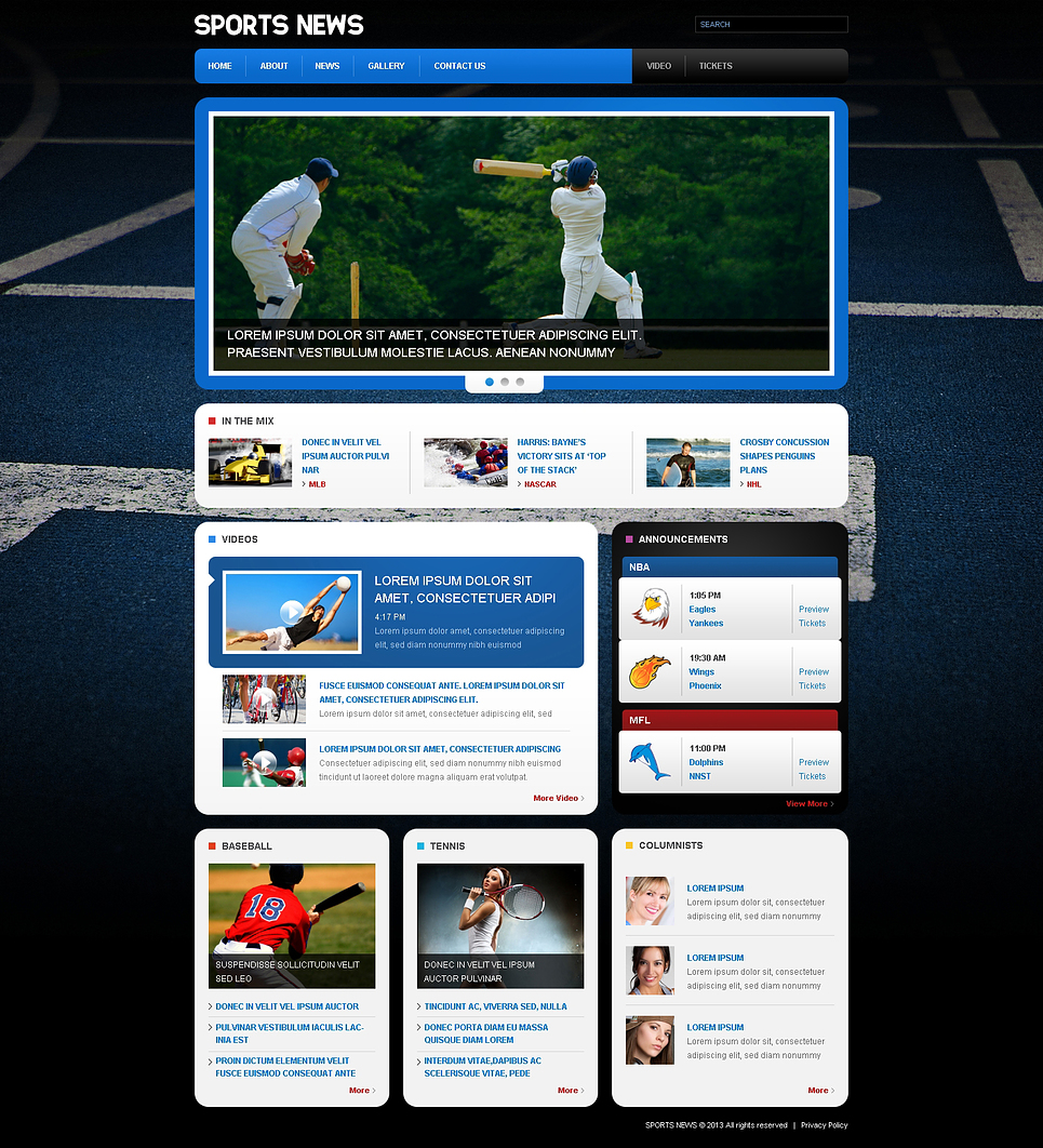 Sports News Responsive Website Template New Screenshots BIG