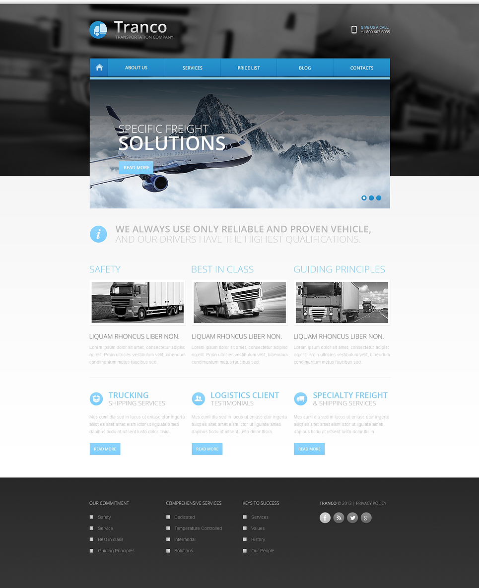 Transportation Responsive Website Template New Screenshots BIG