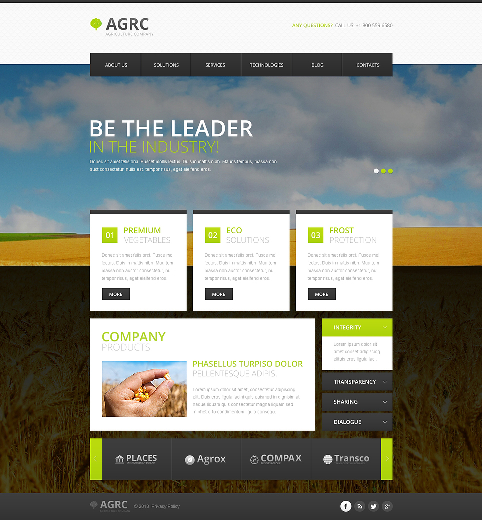 Vegetable Responsive Website Template New Screenshots BIG