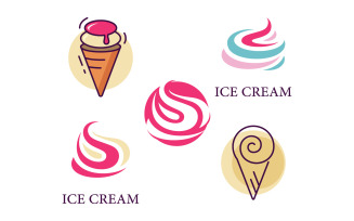 Ice Cream logo vector frozen ice cupcake 11