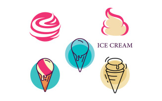 Ice Cream logo vector frozen ice cupcake 12