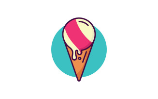 Ice Cream logo vector frozen ice cupcake 3