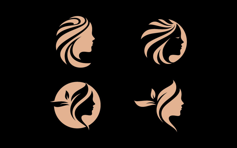 Woman hair salon logo design luxury Vector V14 Logo Template