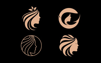 Woman hair salon logo design luxury Vector V15