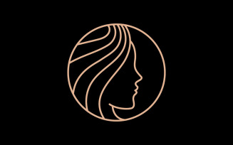 Woman hair salon logo design luxury Vector V1