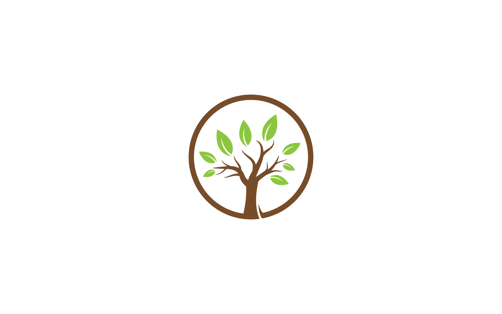 Ağaç logosu düz tasarım şablonu vektör çizimi