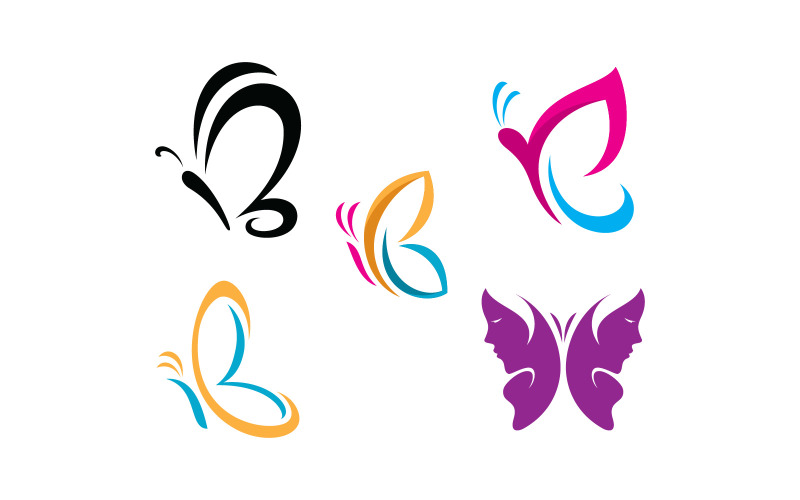 Beauty Butterfly Vector icon design 11 Logo Template