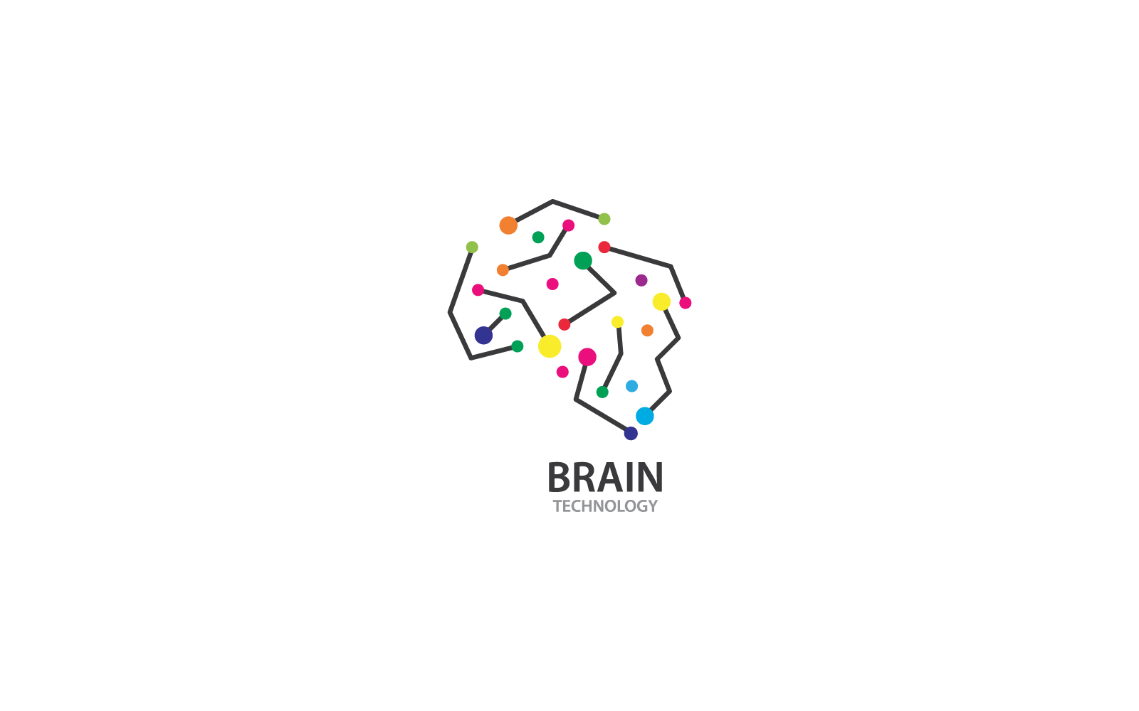 Diseño plano vectorial del logotipo de Brain Technology