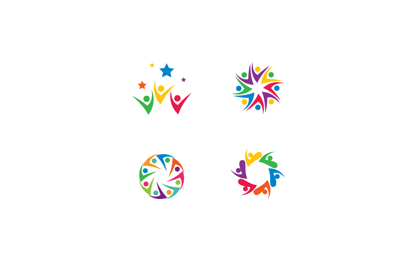 Gemenskap, nätverk och social illustration platt design logotyp mall
