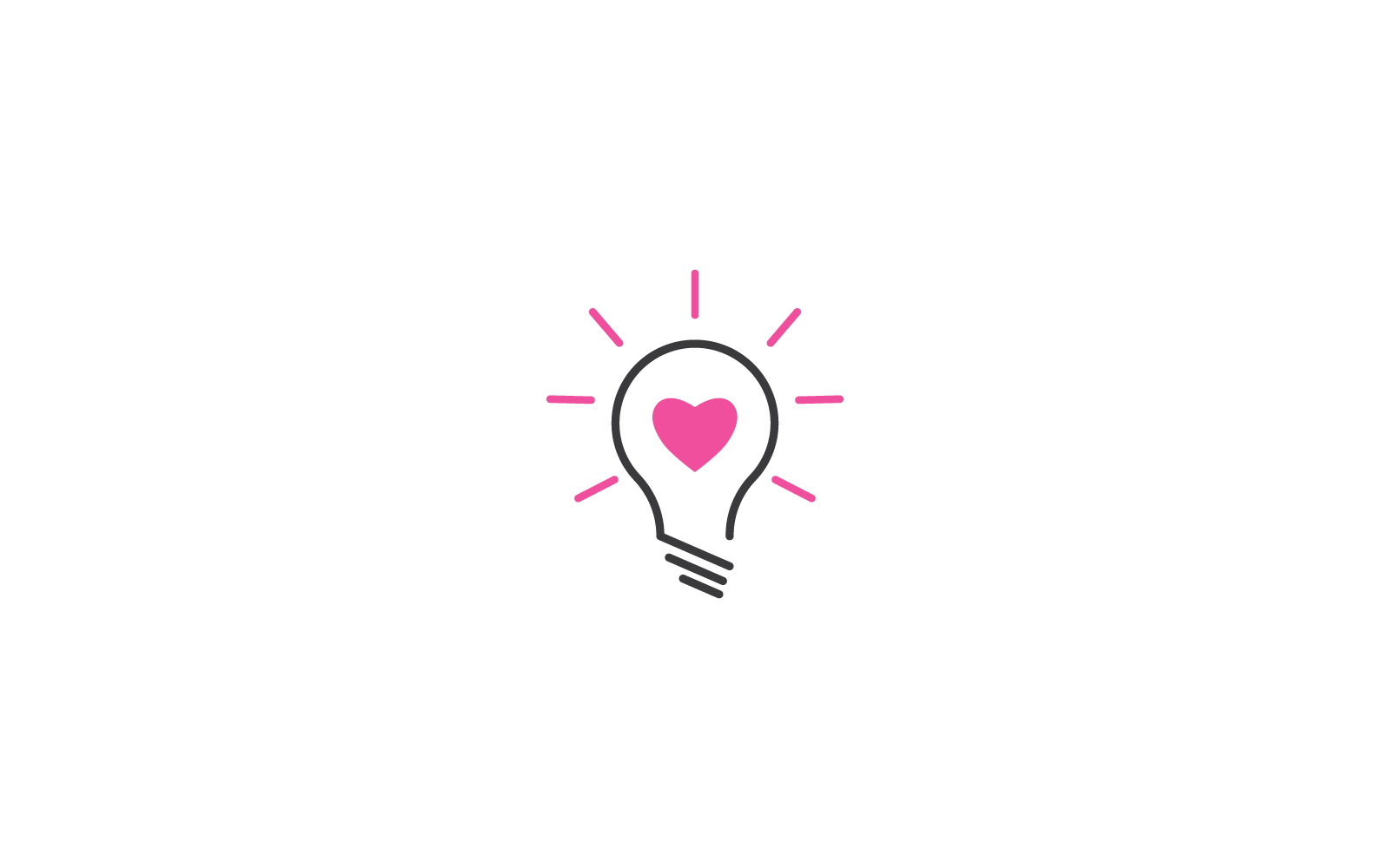Ilustración vectorial del logotipo de la tecnología de la bombilla del amor