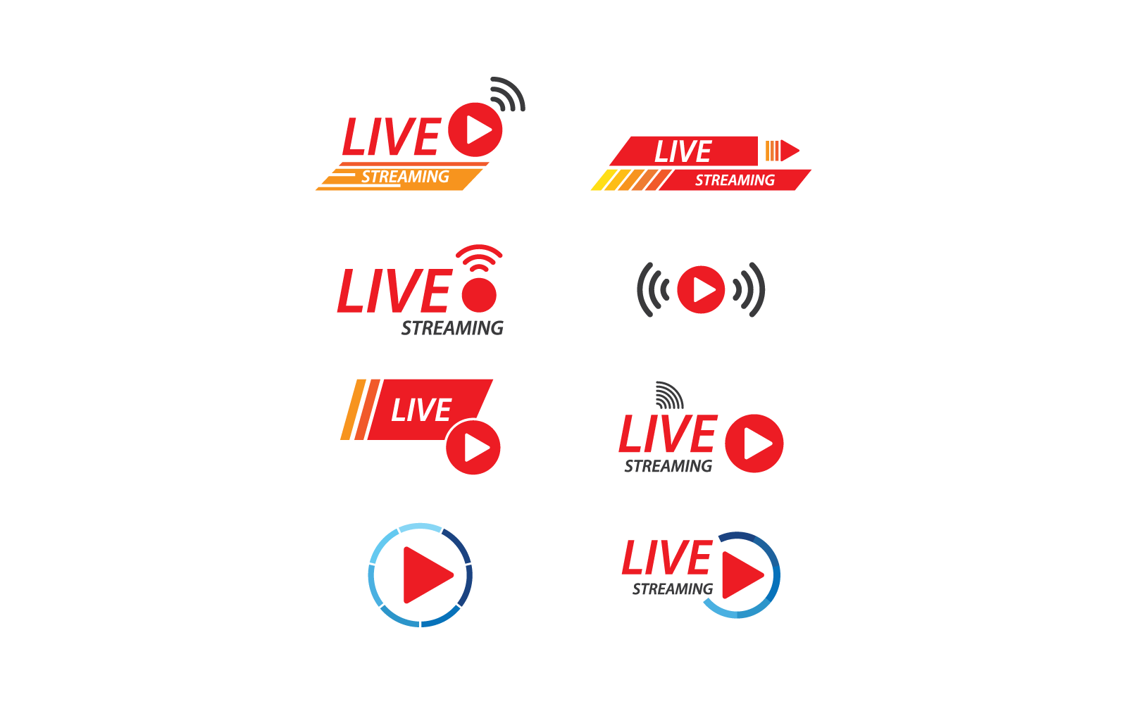 Live streaming play logo icon illustration vector template