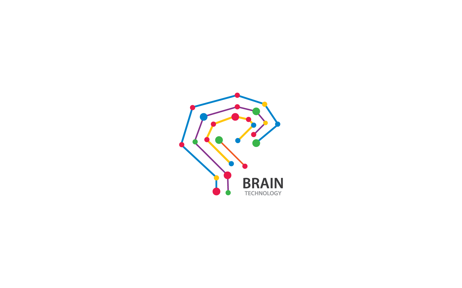 Plantilla de icono vectorial del logotipo de Brain Technology