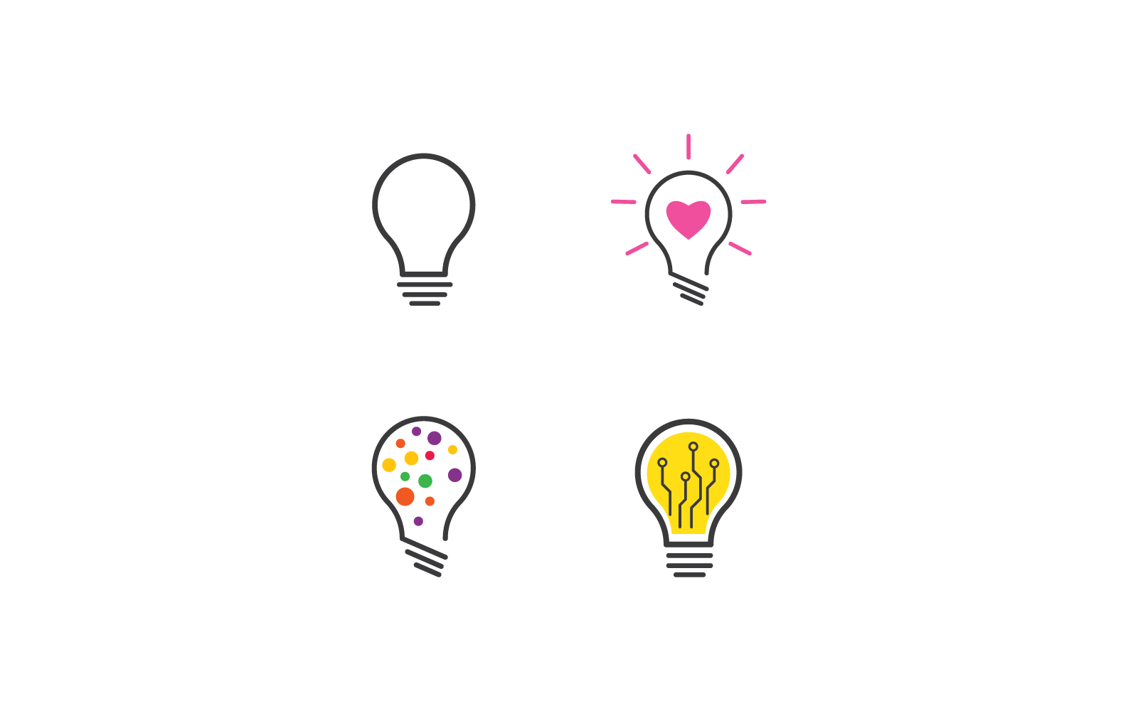 Plantilla de vector de logotipo de tecnología de ilustración de icono de bombilla