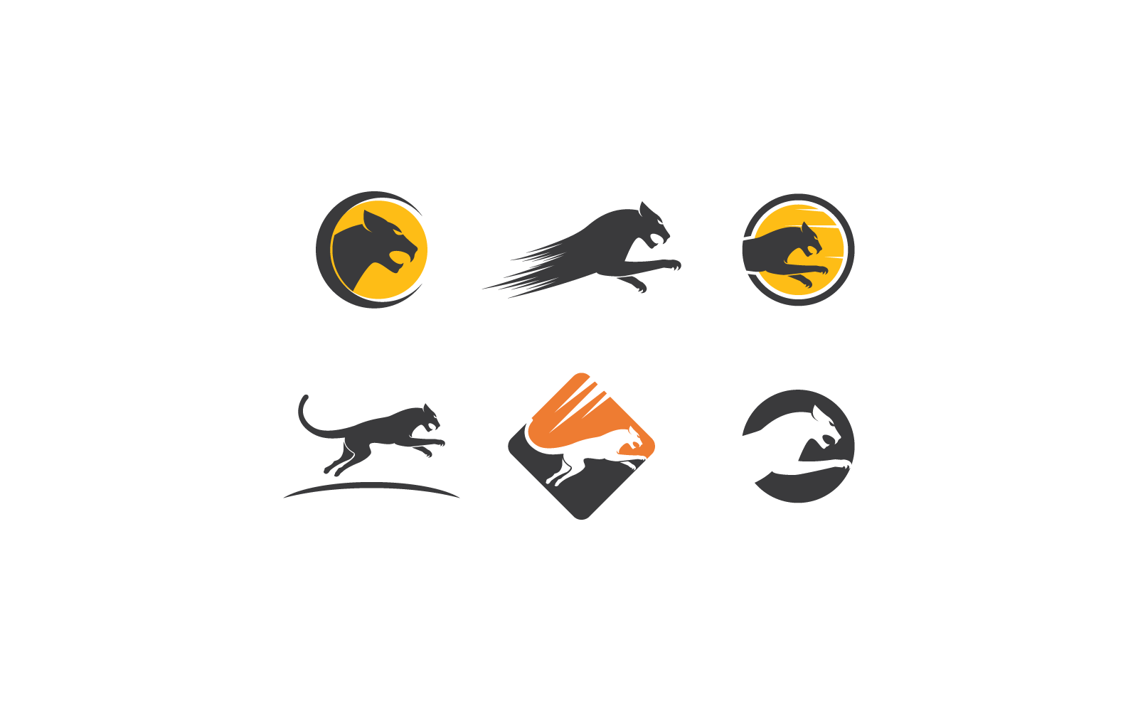 Puma,panther,tiger or leopard Logo vector illustration design template