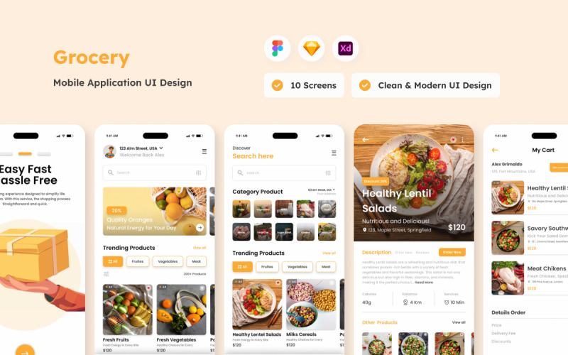 Sunny Marts - Grocery Mobile App UI Element