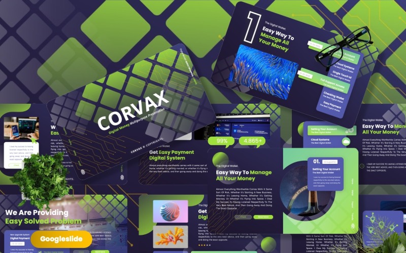 Corvax - Digital Money Googleslide Templates Google Slide