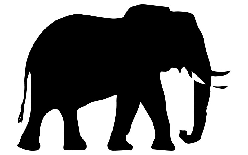 Elephant silhouette line art vector simple illustration Illustration
