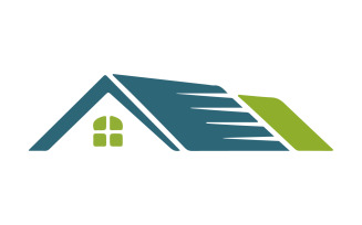 The logo a roof silhouette and window icon