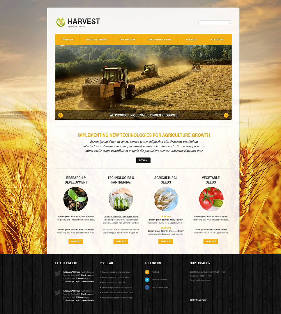 Agriculture Responsive Joomla Template New Screenshots BIG