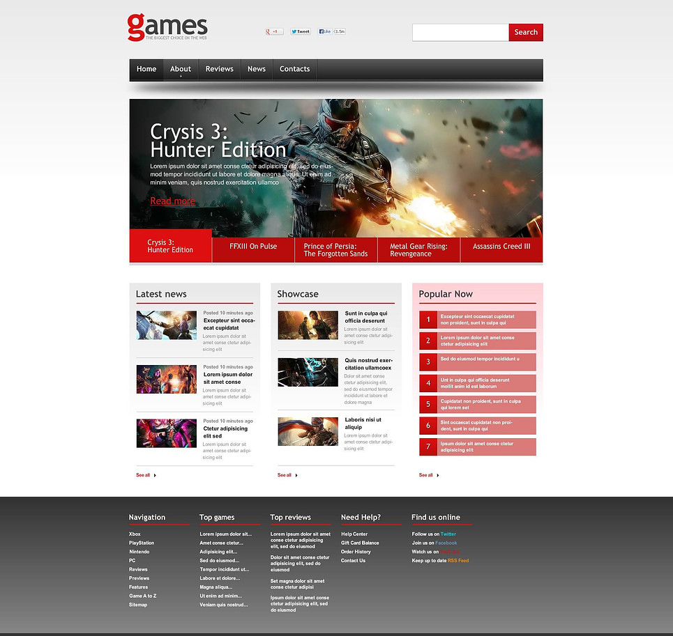 Game Portal Flash CMS Template New Screenshots BIG