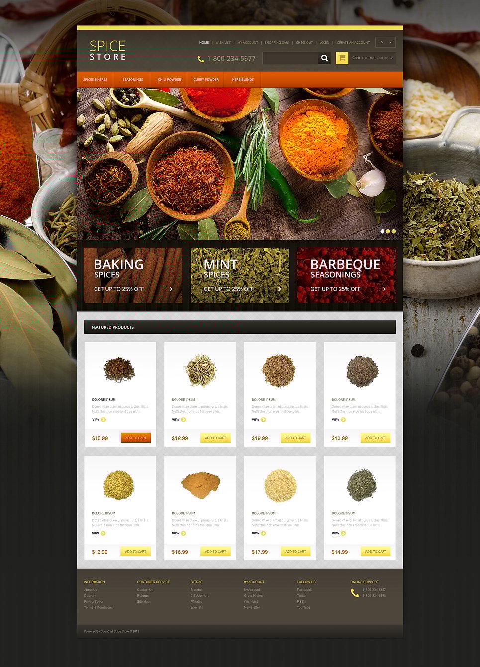 Responsive Spice Store OpenCart Template New Screenshots BIG