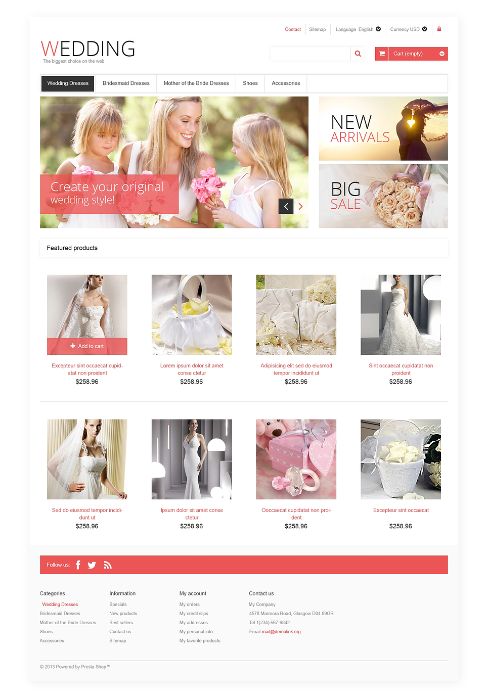 Responsive Wedding Store PrestaShop Theme New Screenshots BIG