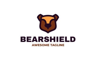 Bearshield Mascot Cartoon Logo