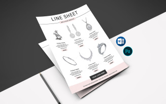 Minimal Line Sheet Flyer Template . Word and Psd