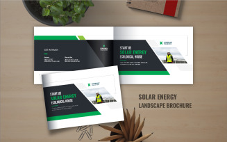 Solar energy landscape brochure or company profile brochure template design
