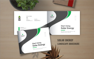 Solar energy landscape brochure or landscape company profile brochure design layout