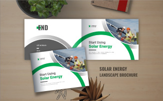 Solar energy landscape brochure or landscape company profile brochure template design