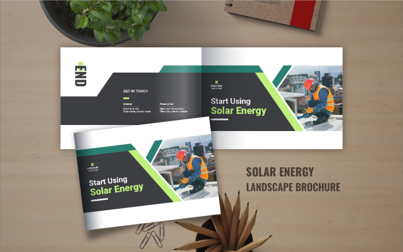 Solar energy landscape brochure or landscape company profile brochure template layout Corporate Identity