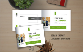 Solar energy landscape brochure or landscape company profile brochure template