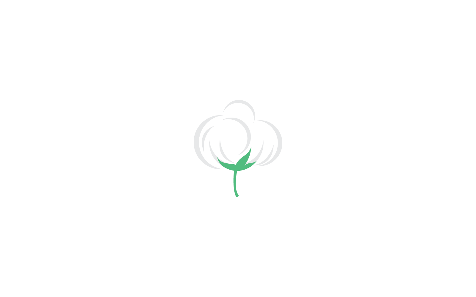 Bomull logotyp illustration ikon vektor platt design