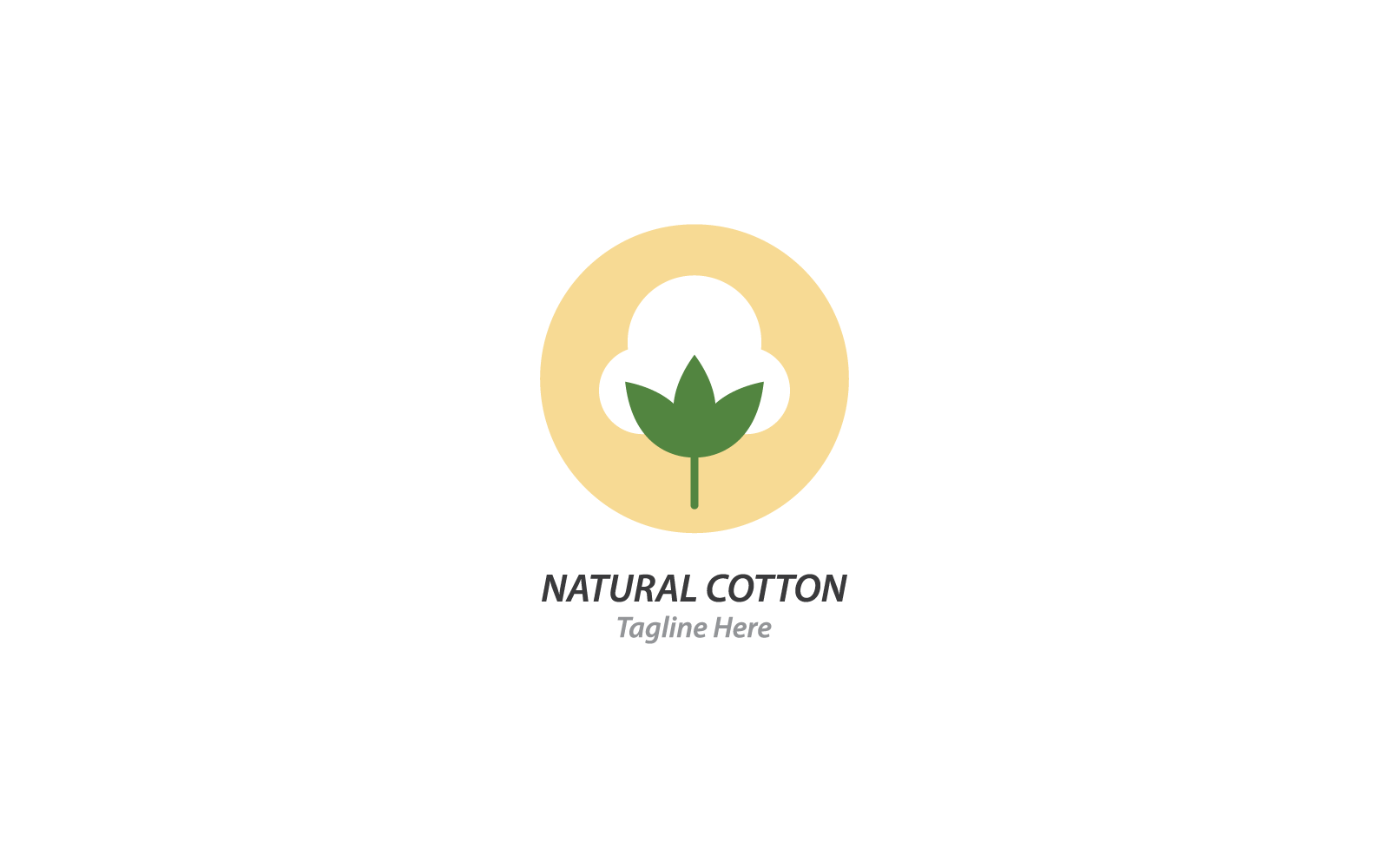 Diseño de icono vectorial de ilustración de logotipo de algodón